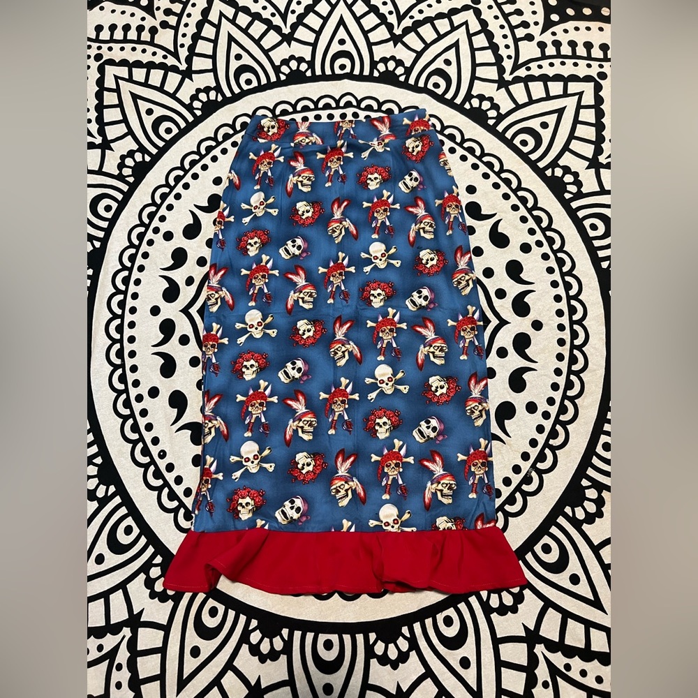 Pirate skull Design Pinup Pencil skirt, size xs
